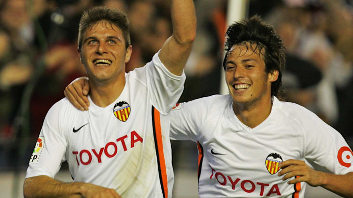 Valencia?s Joaquin Sanchez (L) celebrate...