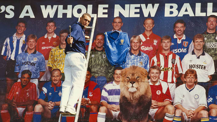 Vinnie Jones helping to advertise the newly formed Premier League in 1992