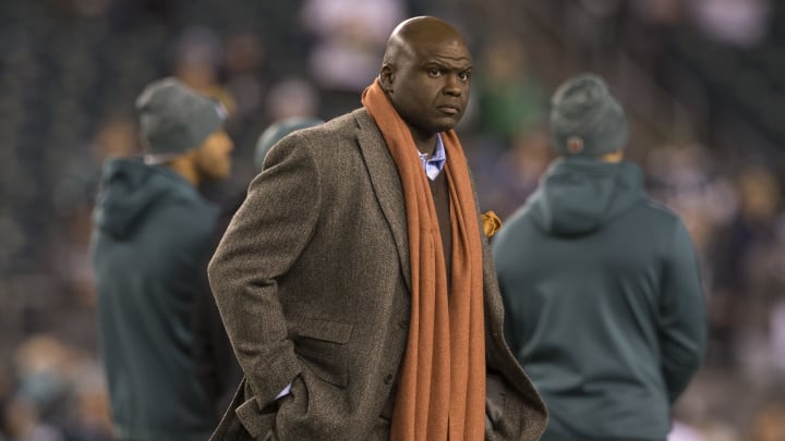 Booger McFarland at the Washington Redskins vs Philadelphia Eagles Monday Night Football game. Booger McFarland at the Washington Redskins vs Philadelphia Eagles Monday Night Football game.