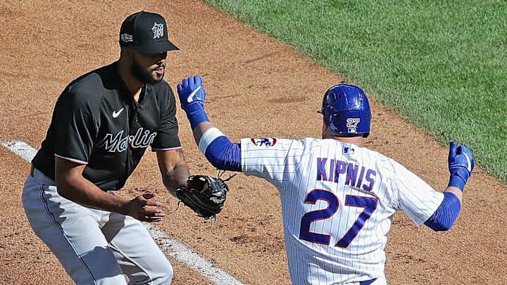 El primer partido de la serie de los playoffs entre los Marlins y los Cachorros se disputó el miércoles