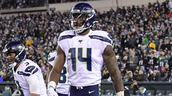 D.K. Metcalf during the Wild Card Round v Philadelphia Eagles. D.K. Metcalf during the Wild Card Round v Philadelphia Eagles.