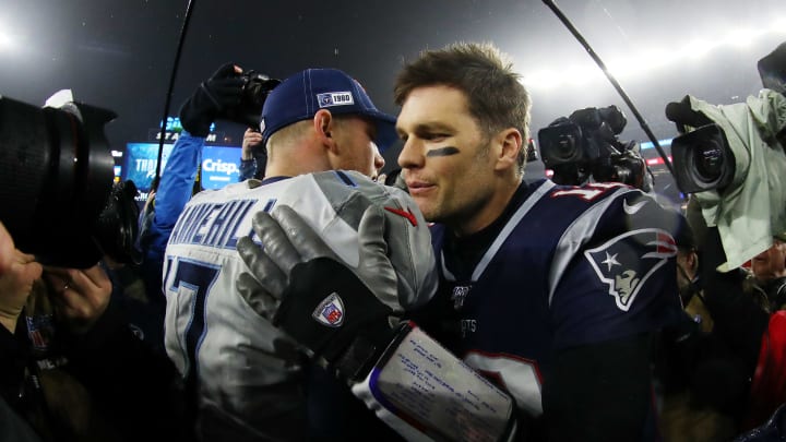 New England Patriots quarterback Tom Brady and Tennessee Titans quarterback Ryan Tannehill