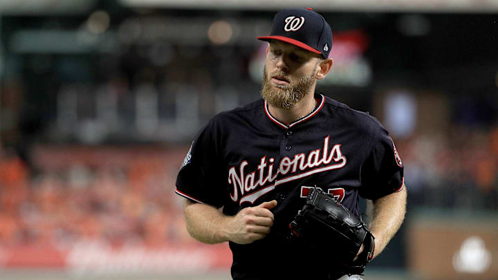 Stephen Strasburg en el Juego 6 de Serie Mundial entre Nacionales de Washington y Astros de Houston