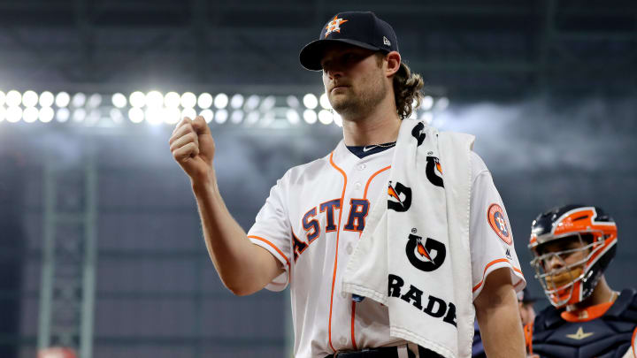 Gerrit Cole en el Juego 1 de la Serie Mundial entre Nacionales de Washington y Astros de Houston