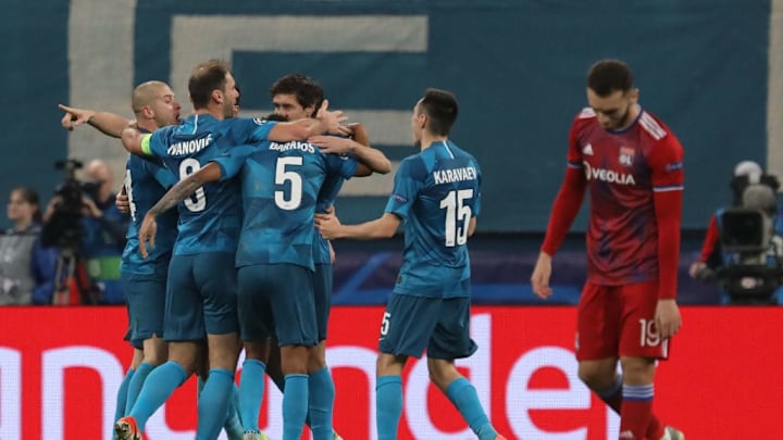 El Zenit celebrando uno de los goles de la victoria