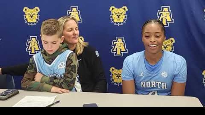 #UNC coach Courtney Banghart and Laila Hull after the No. 14 Tar Heels win at N.C. A&T