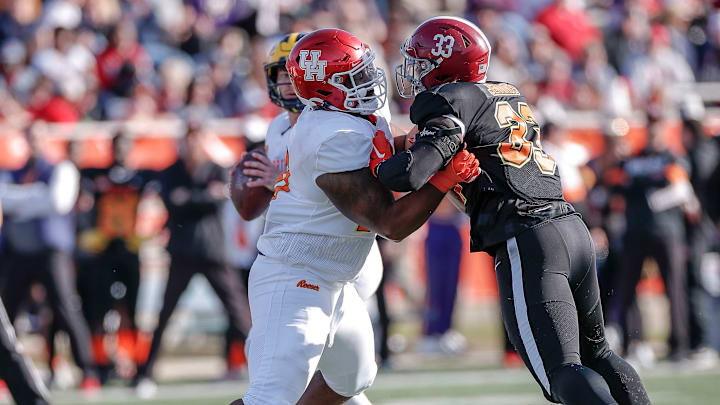 Offensive Lineman Josh Jones #70 from Houston  (Photo by Don Juan Moore/Getty Images)