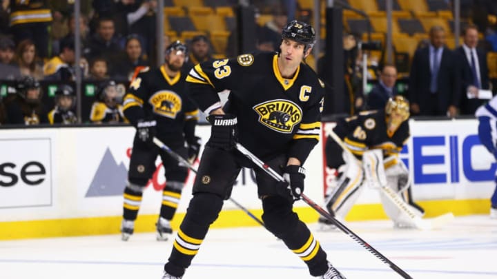 BOSTON, MA - FEBRUARY 28: Zdeno Chara #33 of the Boston Bruins warms up before the game against the Tampa Bay Lightning at TD Garden on February 28, 2016 in Boston, Massachusetts. (Photo by Maddie Meyer/Getty Images)