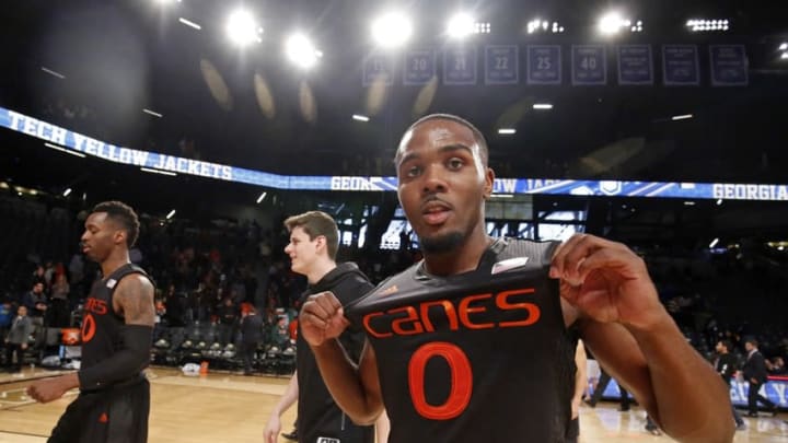 Feb 7, 2016; Atlanta, GA, USA; Miami (Fl) Hurricanes guard Ja