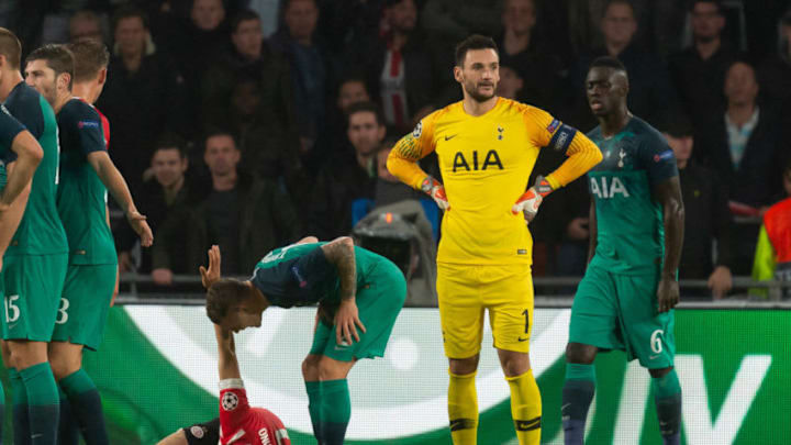 EINDHOVEN, NETHERLANDS - OCTOBER 24: Goalkeeper Hugo Lloris of Tottenham Hotspur looks dejected during the UEFA Champions League Group B match between PSV and Tottenham Hotspur at Philips Stadion on October 24, 2018 in Eindhoven, Netherlands. (Photo by TF-Images/Getty Images)