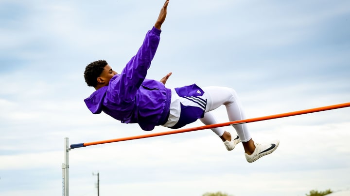 OC’s Keon Coleman easily clears the bar in the high jump competition Friday at the Bobcat Relays at Eunice High.Oc S James Monroe Throws For 3rd Place In The Shot Put Competition At The Eunice Track Meet In Eunice Louisiana On March 15 2019