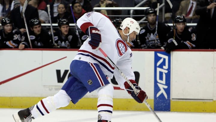 Jan 4, 2006; Washington, DC, USA; Montreal Canadiens defenseman (44) Sheldon Souray. Mandatory Credit: James Lang-USA TODAY Sports Copyright © James Lang