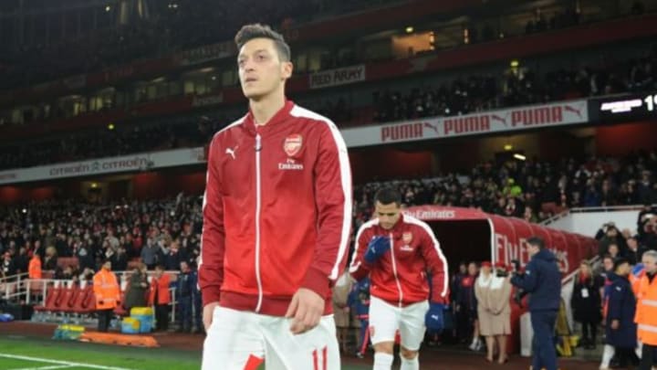 LONDON, ENGLAND - FEBRUARY 02: Arsenal's Meut Ozil before the Barclays Premier League match between Arsenal and Southampton at Emirates Stadium on February 2, 2016 in London, England. (Photo by Stuart MacFarlane/Arsenal FC via Getty Images)