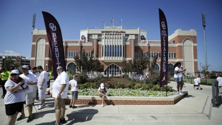 NORMAN, OK - SEPTEMBER 1: A exterior view of the south end of the stadium before the game between Houston Cougars and Oklahoma Sooners at Gaylord Family Oklahoma Memorial Stadium on September 1, 2019 in Norman, Oklahoma. (Photo by Brett Deering/Getty Images)