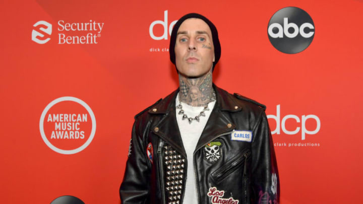LOS ANGELES, CALIFORNIA - NOVEMBER 22: In this image released on November 22, Travis Barker attends the 2020 American Music Awards at Microsoft Theater on November 22, 2020 in Los Angeles, California. (Photo by Emma McIntyre /AMA2020/Getty Images for dcp)