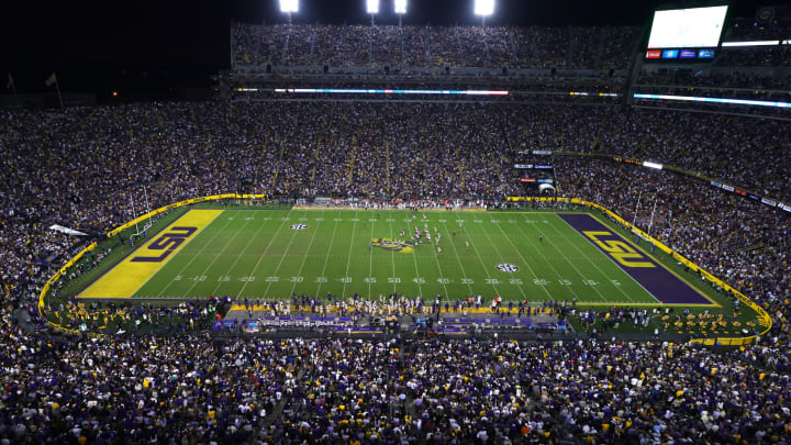 BATON ROUGE, LOUISIANA – NOVEMBER 05: A general view of Tiger Stadium during the game between the LSU Tigers and the Alabama Crimson Tide on November 05, 2022 in Baton Rouge, Louisiana. (Photo by Jonathan Bachman/Getty Images)