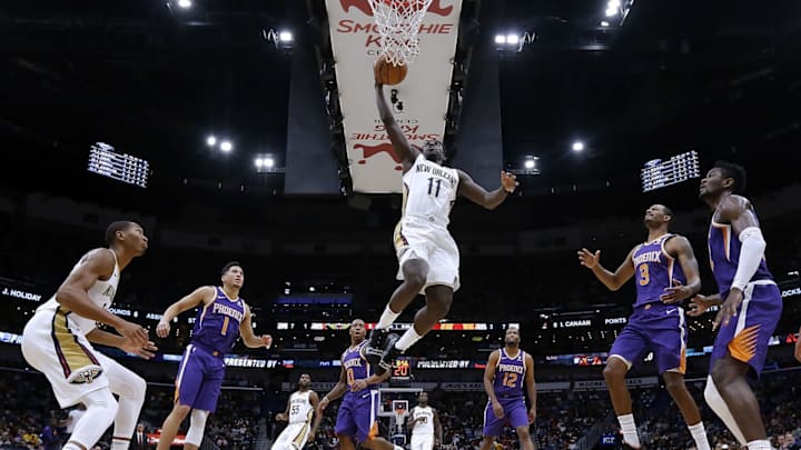 NEW ORLEANS, LA – NOVEMBER 10: Jrue Holiday #11 of the New Orleans Pelicans shoots the ball during the first half against the Phoenix Suns at the Smoothie King Center on November 10, 2018 in New Orleans, Louisiana. NOTE TO USER: User expressly acknowledges and agrees that, by downloading and or using this photograph, User is consenting to the terms and conditions of the Getty Images License Agreement. (Photo by Jonathan Bachman/Getty Images)