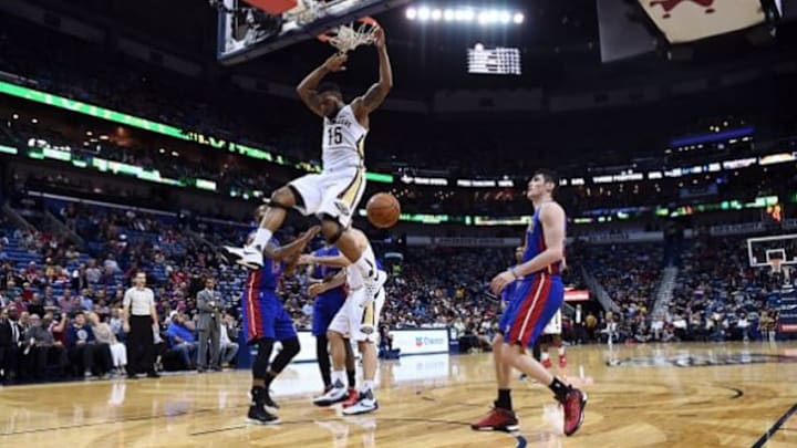 NEW ORLEANS, LA - JANUARY 21: Alonzo Gee #15 of the New Orleans Pelicans dunks against the Detroit Pistons during the first half of a game at the Smoothie King Center on January 21, 2016 in New Orleans, Louisiana. NOTE TO USER: User expressly acknowledges and agrees that, by downloading and or using this photograph, User is consenting to the terms and conditions of the Getty Images License Agreement. (Photo by Stacy Revere/Getty Images)