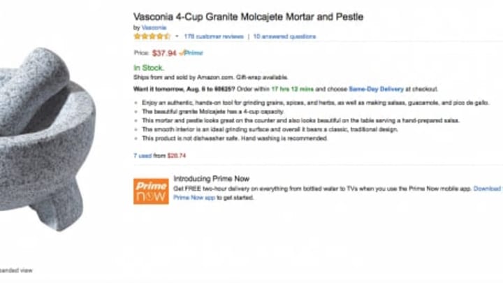 Amazon.com: Vasconia 4-Cup Granite Molcajete Mortar and Pestle: Kitchen & Dining 2015-08-05 14-47-06