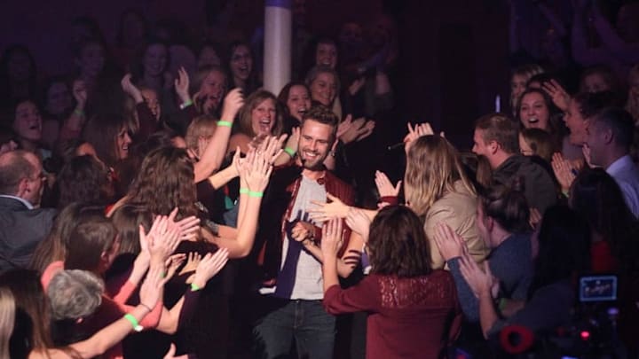 THE BACHELOR - "Episode 2104" - Level-headed Vanessa turns fierce as she confronts Nick about his behavior and intentions when it comes to Corinne. Two unsuspecting women are sent home that night at the rose ceremony. The remaining bachelorettes are headed to Nick's hometown of Waukesha, Wisconsin, to get a close-up look at where he grew up. One hopeful bachelorette takes a stroll down memory lane with Nick, and they unexpectedly run into someone from his past. A romantic dinner leads to a surprise concert by new country star Chris Lane. Thirteen women get to test their skills as ranch hands for a down-home date on a local farm, but not all the ladies feel at home. The final one-on-one date goes to a lovely small-town bachelorette. Their day of family fun culminates with an intimate dinner and the usually shy woman reveals a fiery side Nick has not seen before. After weeks of tension, some of the bachelorettes have it out at the cocktail party- insults fly! Do they want to win Nick's heart or just win? Find out on "The Bachelor," MONDAY, JANUARY 23 (8:00-10:01 p.m. EST), on the ABC Television Network. (ABC/George Burns)NICK VIALL