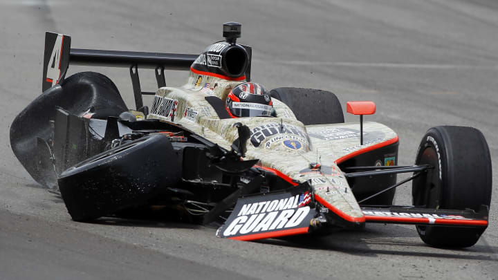 INDIANAPOLIS – MAY 29: J.R. Hildebrand driver of the #4 National Guard Panther Racing Honda (Photo by Todd Warshaw/Getty Images)