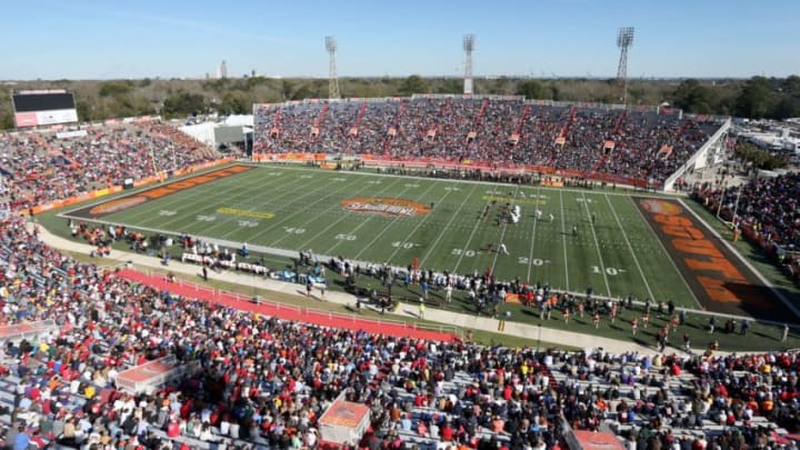 Jan 25, 2020; Mobile, AL, USA; A general view of Ladd-Peebles Stadium in the first quarter of the 2020 Senior Bowl college football game. Mandatory Credit: Chuck Cook-USA TODAY Sports