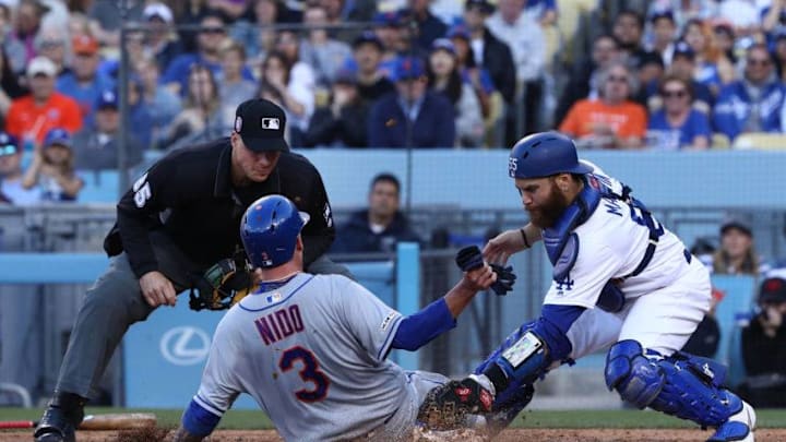 Tomas Nido, New York Mets. (Photo by Victor Decolongon/Getty Images)