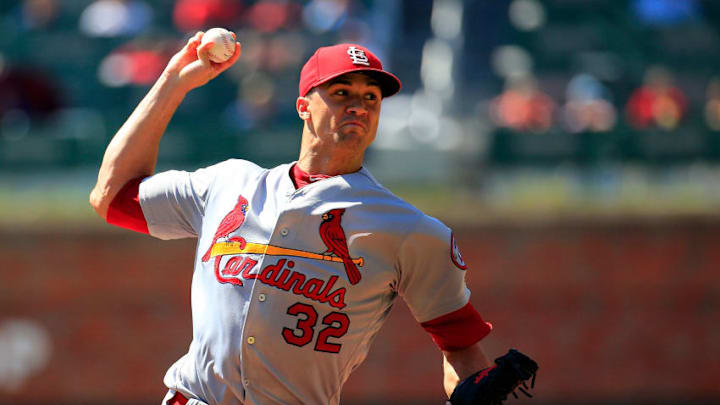 ATLANTA, GA - SEPTEMBER 19: Jack Flaherty #32 of the St. Louis Cardinals during the first inning against the Atlanta Braves at SunTrust Park on September 19, 2018 in Atlanta, Georgia. (Photo by Daniel Shirey/Getty Images)