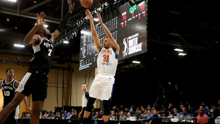 New York Knicks John Jenkins (Photo by Isaac Brekken/NBAE via Getty Images)