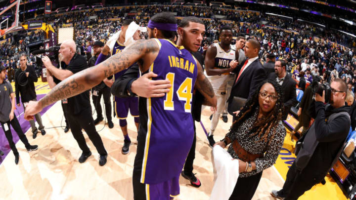 Lonzo Ball Brandon Ingram Los Angeles Lakers (Photo by Andrew D. Bernstein/NBAE via Getty Images)