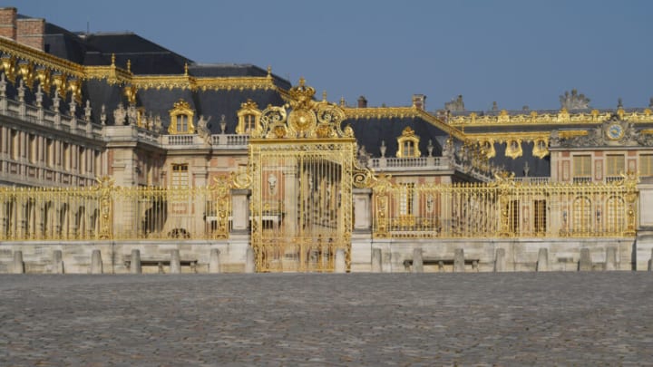 VERSAILLES, FRANCE - APRIL 20: General view of the Chateau de Versailles on April 20, 2021 in Versailles, France. The Restoration started in Autumn 2017. (Photo by Pascal Le Segretain/Getty Images)