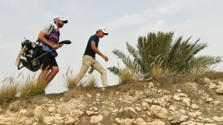 DOHA, QATAR - JANUARY 29: Joakim Lagergren of Sweden walks off the 16th tee during the fourth round of the Commercial Bank Qatar Masters at the Doha Golf Club on January 29, 2017 in Doha, Qatar. (Photo by Ross Kinnaird/Getty Images)