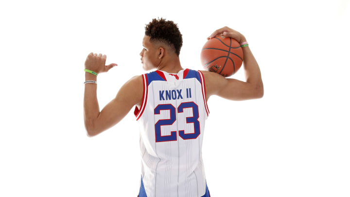 Mar 26, 2017; Chicago, IL, USA; McDonalds High School All-American forward Kevin Knox II (23) poses for a photo during the 2017 McDonalds All American Game Portrait Day at Chicago Marriott. Mandatory Credit: Brian Spurlock-USA TODAY Sports