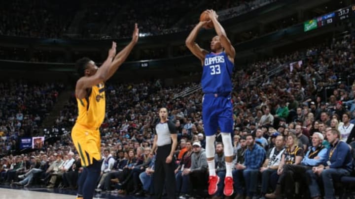 SALT LAKE CITY, UT – JANUARY 20: Wesley Johnson #33 of the LA Clippers shoots the ball during the game against the Utah Jazz on January 20, 2018 at Vivint Smart Home Arena in Salt Lake City, Utah. NOTE TO USER: User expressly acknowledges and agrees that, by downloading and/or using this photograph, user is consenting to the terms and conditions of the Getty Images License Agreement. Mandatory Copyright Notice: Copyright 2018 NBAE (Photo by Melissa Majchrzak/NBAE via Getty Images)