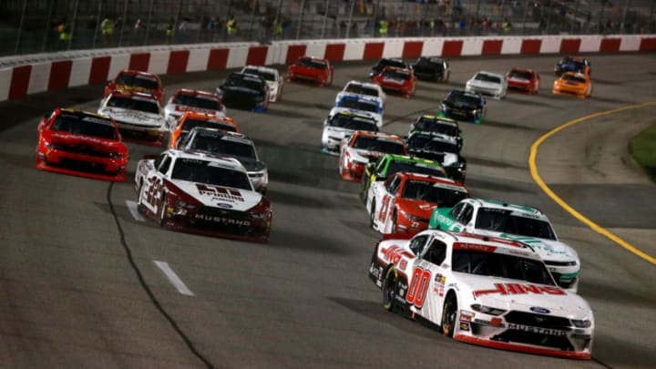 RICHMOND, VA - APRIL 12: Cole Custer, NASCAR Xfinity Series driver of the #00 Haas Automation Stewart-Haas Racing Ford, leads the 2019 ToyotaCare 250 at Richmond Raceway (Photo by Sean Gardner/Getty Images)