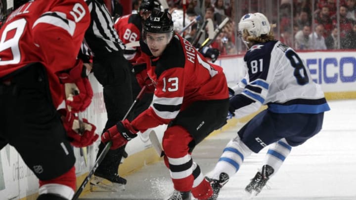 Nico Hischier #13 of the New Jersey Devils (Photo by Adam Hunger/Getty Images)