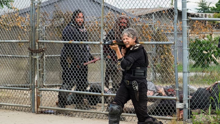 Carol (Melissa McBride), Ezekiel (Khary Payton) and Jerry (Cooper Andrews) in The Walking Dead Season 8 Episode 4Photo by Gene Page/AMC