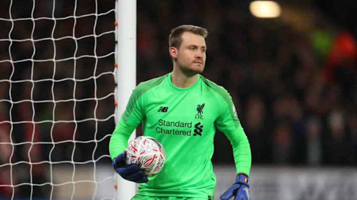WOLVERHAMPTON, ENGLAND - JANUARY 07: Simon Mignolet of Liverpool during the Emirates FA Cup Third Round match between Wolverhampton Wanderers and Liverpool at Molineux on January 7, 2019 in Wolverhampton, United Kingdom. (Photo by Catherine Ivill/Getty Images)