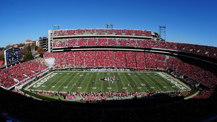 ATHENS, GA – NOVEMBER 29: A general view of Sanford Stadium during the game between the Georgia Bulldogs and the Georgia Tech Yellow Jackets on November 29, 2014 in Athens, Georgia. (Photo by Scott Cunningham/Getty Images)