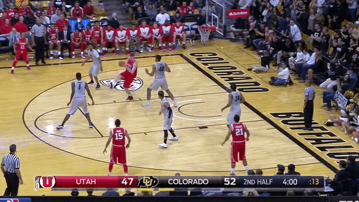Utah @ Colorado - Poeltl good pass out of double team for open 3