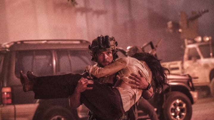 "All Along the Watchtower: Part 2" -- While on a mission abroad to protect U.S. ambassador Nicole Marsden (Khandi Alexander), Bravo Team must fight off enemy attackers trying to infiltrate their compound, on SEAL TEAM, Wednesday, Nov. 6 (9:01-10:00 PM, ET/PT) on the CBS Television Network. Pictured L to R: Khandi Alexander as Ambassador Nicole Marsden and Max Thieriot as Clay Spenser. Photo: Aaron Epstein/CBS 2019 CBS Broadcasting, Inc. All Rights Reserved.