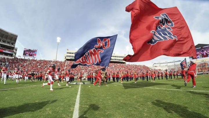 Nov 5, 2016; Oxford, MS, USA; Mississippi Rebels before the game against Georgia Southern Eagles at Vaught-Hemingway Stadium. Mississippi Rebels defeated Georgia Southern Eagles 37-27. Mandatory Credit: Justin Ford-USA TODAY Sports