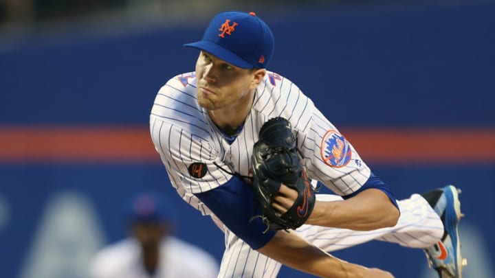 NEW YORK, NY - JULY 11: Pitcher Jacob deGrom #48 of the New York Mets delivers a pitch against the Philadelphia Phillies during the third inning of a game at Citi Field on July 11, 2018 in the Flushing neighborhood of the Queens borough of New York City. The Mets defeated the Phillies 3-0 in 10 innings. (Photo by Rich Schultz/Getty Images)