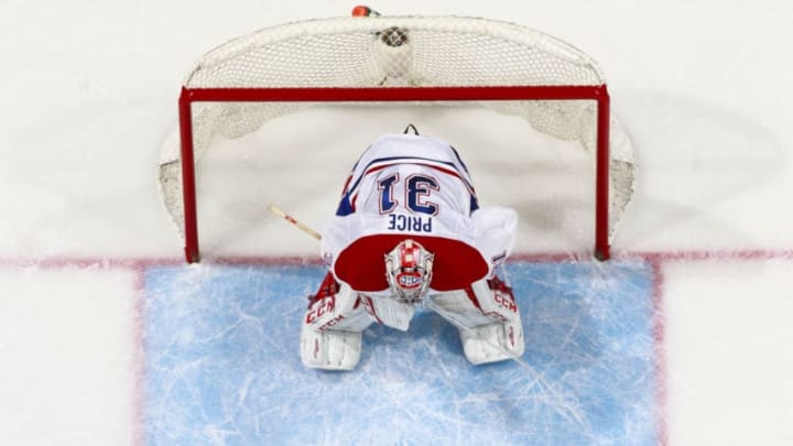 VANCOUVER, BC - OCTOBER 27: Carey Price #31 of the Montreal Canadiens looks on from his crease during their NHL game against the Vancouver Canucks at Rogers Arena October 27, 2015 in Vancouver, British Columbia, Canada. (Photo by Jeff Vinnick/NHLI via Getty Images)