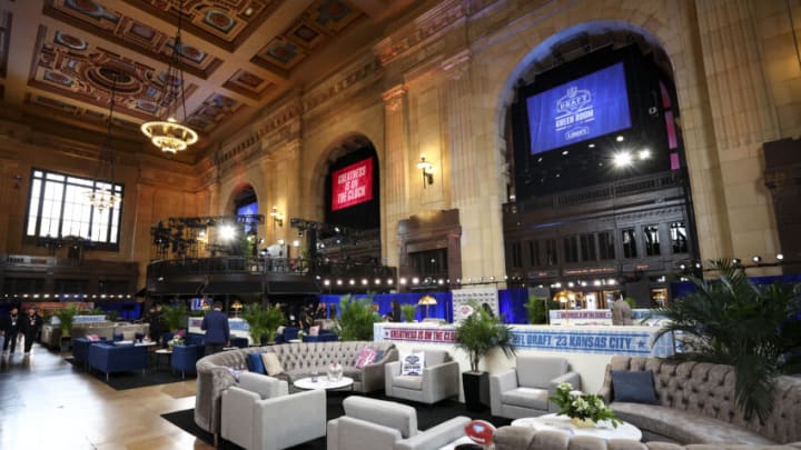 KANSAS CITY, MO - APRIL 27: A general view of the green room backstage during the first round of the 2023 NFL Draft at Union Station on April 27, 2023 in Kansas City, Missouri. (Photo by Kevin Sabitus/Getty Images)