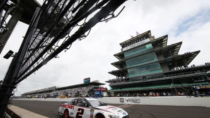 INDIANAPOLIS, IN - SEPTEMBER 10: Brad Keselowski, driver of the #2 Discount Tire Ford, races during the Monster Energy NASCAR Cup Series Big Machine Vodka 400 at the Brickyard at Indianapolis Motor Speedway on September 10, 2018 in Indianapolis, Indiana. (Photo by Chris Graythen/Getty Images)