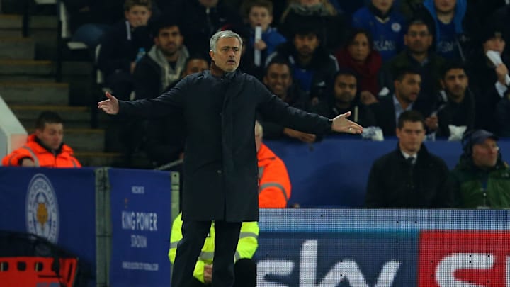 LEICESTER, ENGLAND - DECEMBER 14: Jose Mourinho Manager of Chelsea during the Barclays Premier League match between Leicester City and Chelsea at the King Power Stadium on December 14, 2015 in Leicester, England. (Photo by Catherine Ivill - AMA/Getty Images)