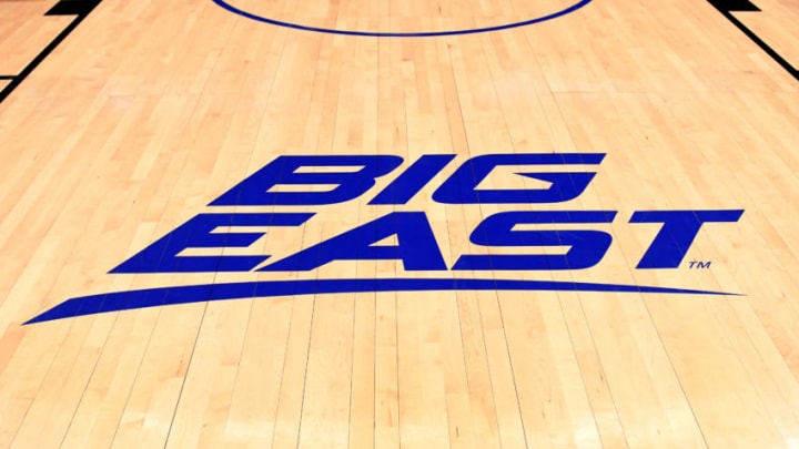 CHICAGO, IL - JANUARY 12: The Big East logo on the floor during a women's college basketball game between the DePaul Blue Demons and the Xavier Musketeers at Wintrust Arena on January 12, 2018 in Chicago, Illinois. The Blue Demons won 79-48. (Photo by Mitchell Layton/Getty Images) *** Local Caption ***