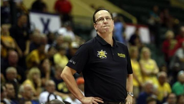 Nov 26, 2015; Lake Buena Vista, FL, USA; Wichita State Shockers head coach Gregg Marshall reacts as he looks on during the second half against the Southern California Trojans at ESPN Wide World of Sports Complex. Southern California Trojans defeated the Wichita State Shockers 72-69. Mandatory Credit: Kim Klement-USA TODAY Sports