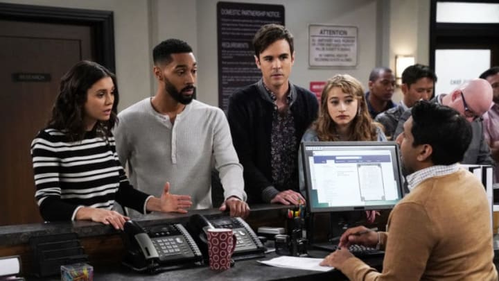 “This is Fam” — Clem’s father surprises her with video left by her deceased mother for her wedding day. Also, Clem and Nick run into trouble getting their marriage license the day before their wedding, on the season finale of FAM, Thursday, April 11 (9:30-10:00 PM, ET/PT) on the CBS Television Network. Pictured (L-R): Nina Dobrev as Clem, Tone Bell as Nick, Blake Lee as Ben, and Odessa Adlon as Shannon. Photo: Cliff Lipson/CBS Ã‚Â©2018 CBS Broadcasting, Inc. All Rights Reserved